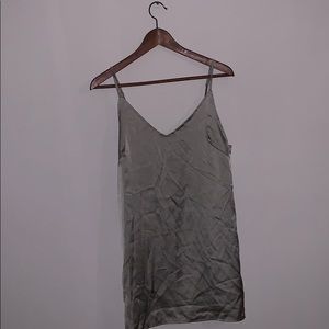 Silk olive green dress
